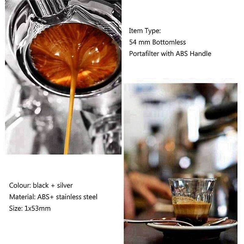 54mm Bottomless Portafilter for Barista Express and More Espresso Machine(coffee Dosing Ring Include