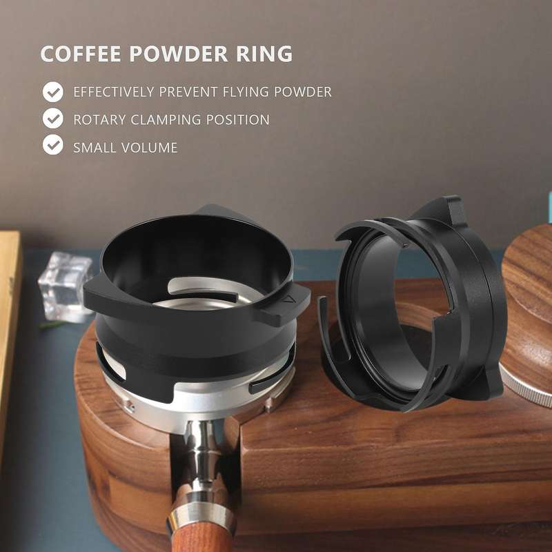 54mm Espresso Dosing Funnel Coffee Dosing Ring Rotatable Loop for 8 Series Coffee Machines(black)