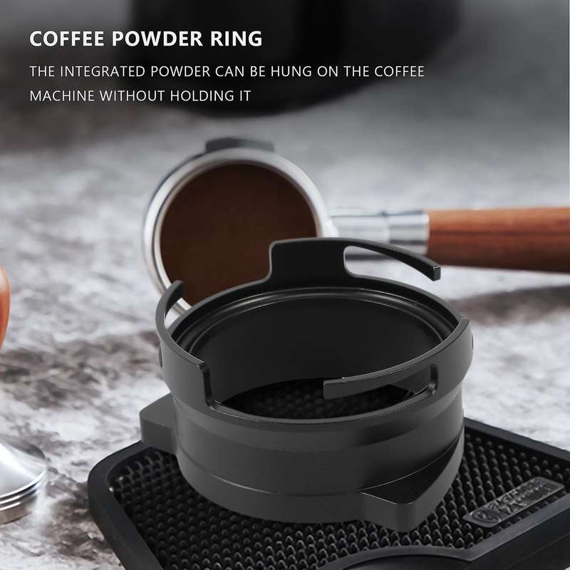 54mm Espresso Dosing Funnel Coffee Dosing Ring Rotatable Loop for 8 Series Coffee Machines(black)