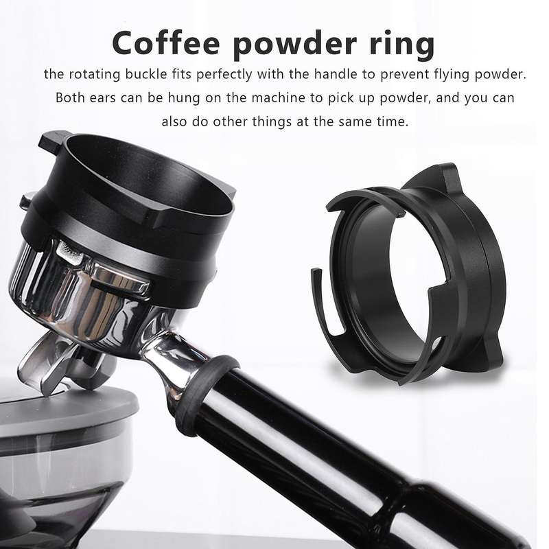 54mm Espresso Dosing Funnel Coffee Dosing Ring Rotatable Loop for 8 Series Coffee Machines(black)