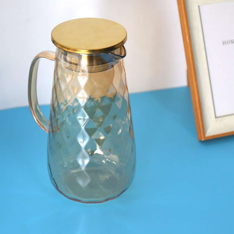 54oz Glass Pitcher with Lid Iced Tea Pitcher Water Jug Hot Cold Water Ice Tea Wine Coffee Milk And