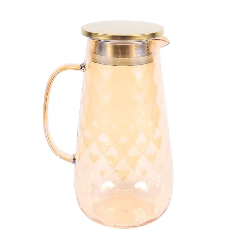 54oz Glass Pitcher with Lid Iced Tea Pitcher Water Jug Hot Cold Water Ice Tea Wine Coffee Milk And