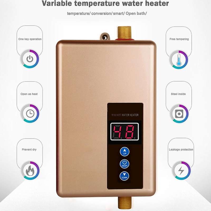 5500w Electric Water Heater 220v Instantaneous Tankless Inverter Water Heater Fast Heating Water Boi