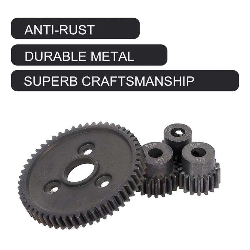 54T 0.8 32 Pitch Steel 3956 Spur Gear with 15T/17T/19T Gear Sets for Slash 4WD/2WD/VXL Part