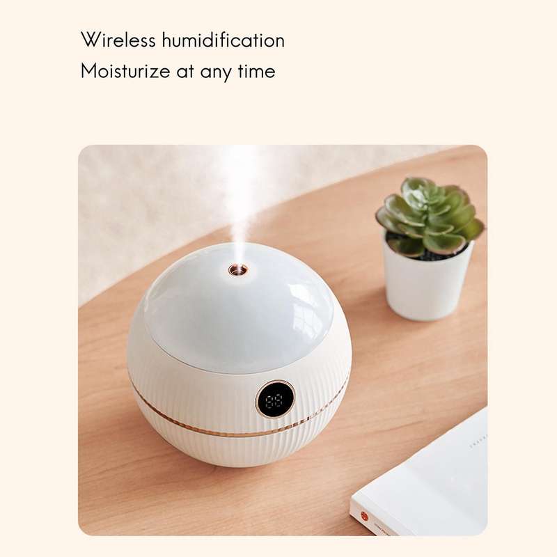 550Ml USB Air Humidifier with Projection Lamp Rechargeable 2000MAh Battery Wireless Essential Oil Di