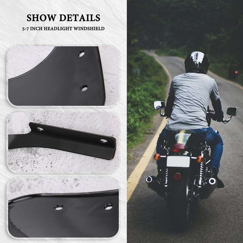 5-7 Inch Headlight Wind Deflector Windscreen Universal Compatible Honda
