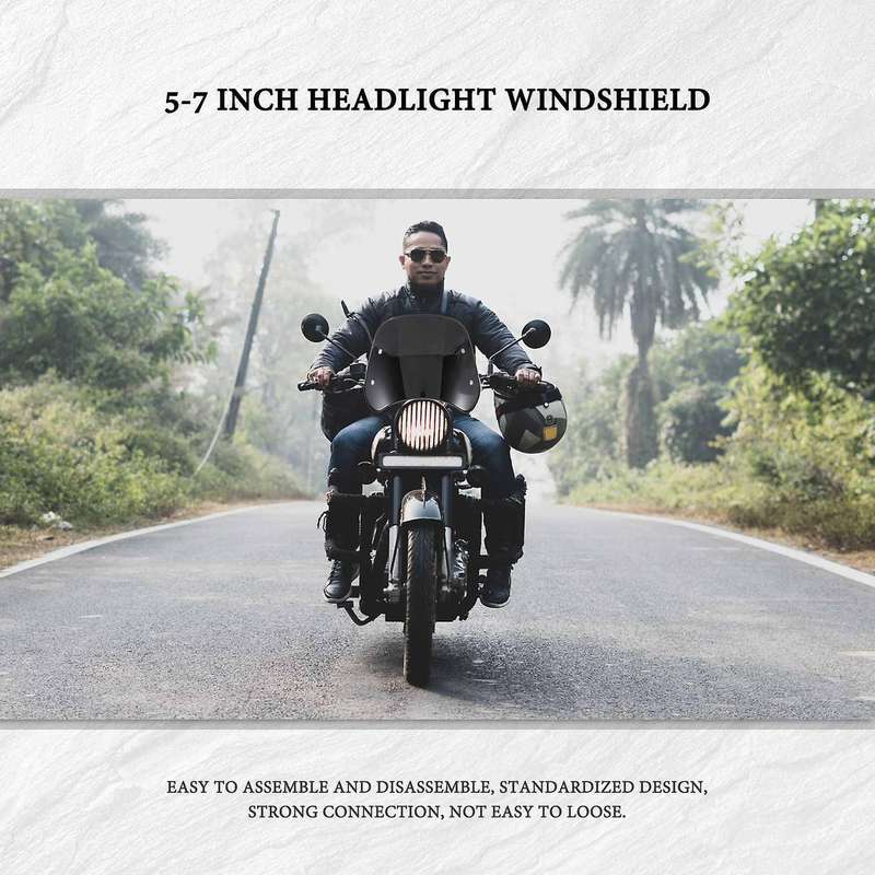 5-7 Inch Headlight Wind Deflector Windscreen Universal Compatible Honda