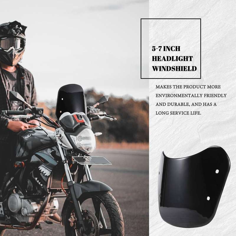 5-7 Inch Headlight Wind Deflector Windscreen Universal Compatible Honda