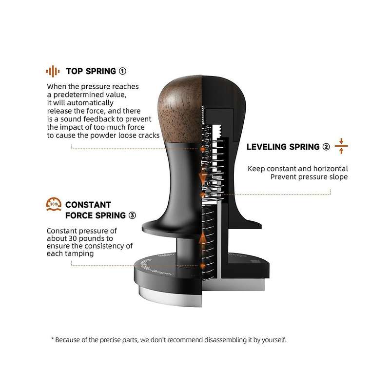58.35mm Espresso Coffee Tamper with Spring Loaded Calibrated Espresso Tamper 30lbs Espresso Hand Tam