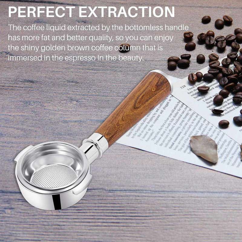58mm Bottomless Portafilter Compatible with Expobar, , Rancilio, Faema and Wega with 1 Cup Filter Ba
