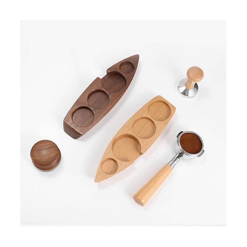 58mm Beech Wood Coffee Powder Hammer Base Coffee Filter Screen Holder Coffee Maker Support Base Rac