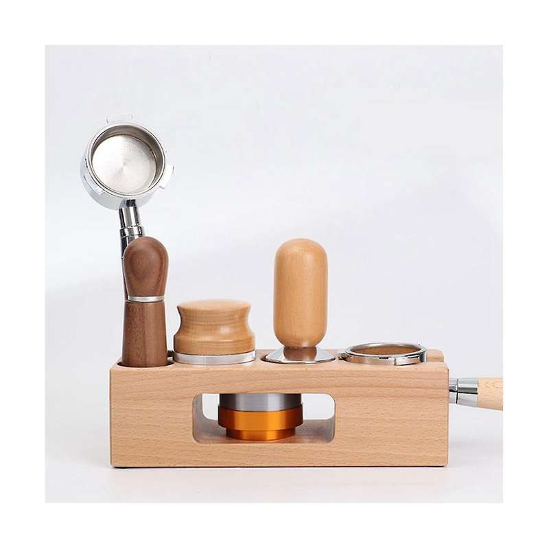58mm Coffee Tamper Holder Wooden Filling Support Base Espresso Tamper Mat Station Filter Stands Bar