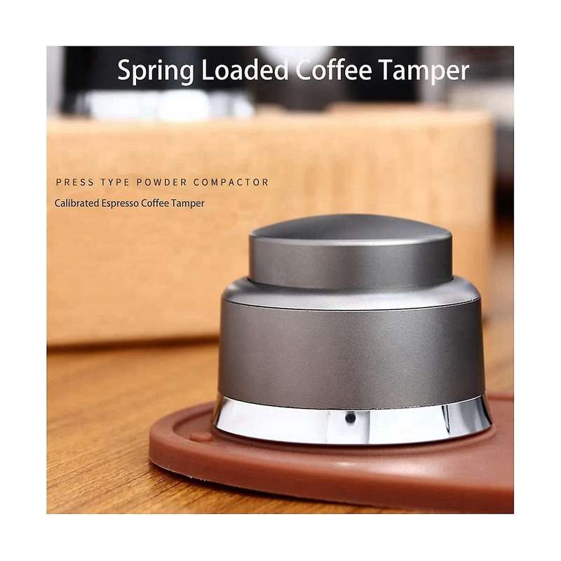 58mm Coffee Tamper 58mm Barista Coffee Powder Hammer with Calibrated Spring Loaded Stainless Steel E