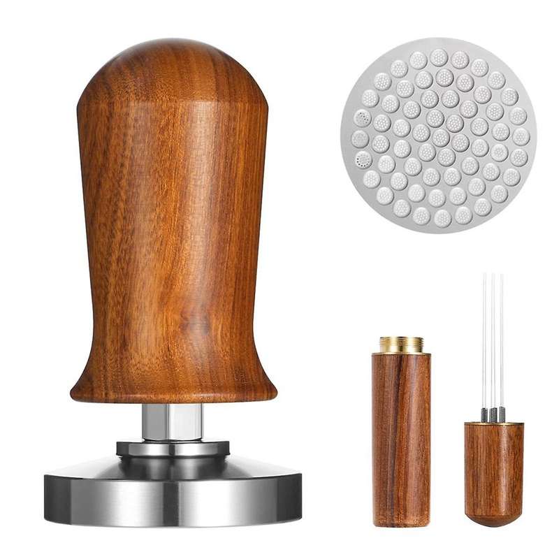 58mm Espresso Tool Kit with WDT Tool and Filter, Stainless Steel Base Tamper, Gift for Coffee Lover
