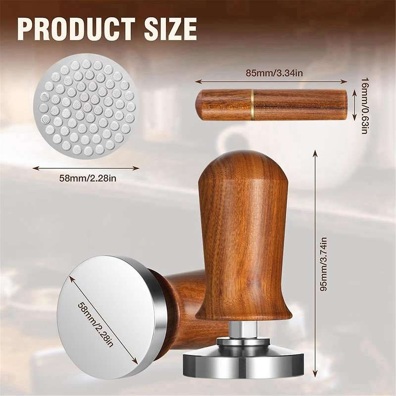 58mm Espresso Tool Kit with WDT Tool and Filter, Stainless Steel Base Tamper, Gift for Coffee Lover
