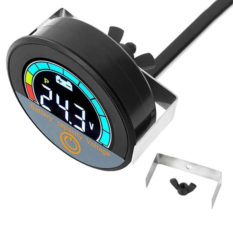 5918 DC8-100V Digital Circular Voltmeter Waterproof Battery Capacity Monitor Car Voltage Meter Teste