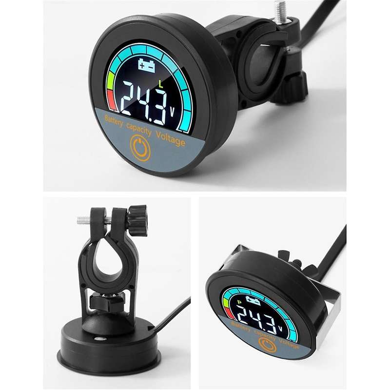 5918 DC8-100V Digital Circular Voltmeter Waterproof Battery Capacity Monitor Car Voltage Meter Teste