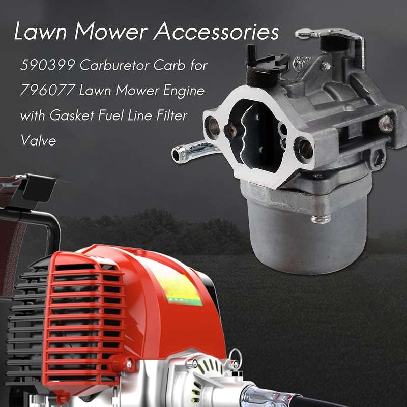 590399 Carburetor for 796077 Lawn Mower Engine with Gasket Fuel Filter Valve