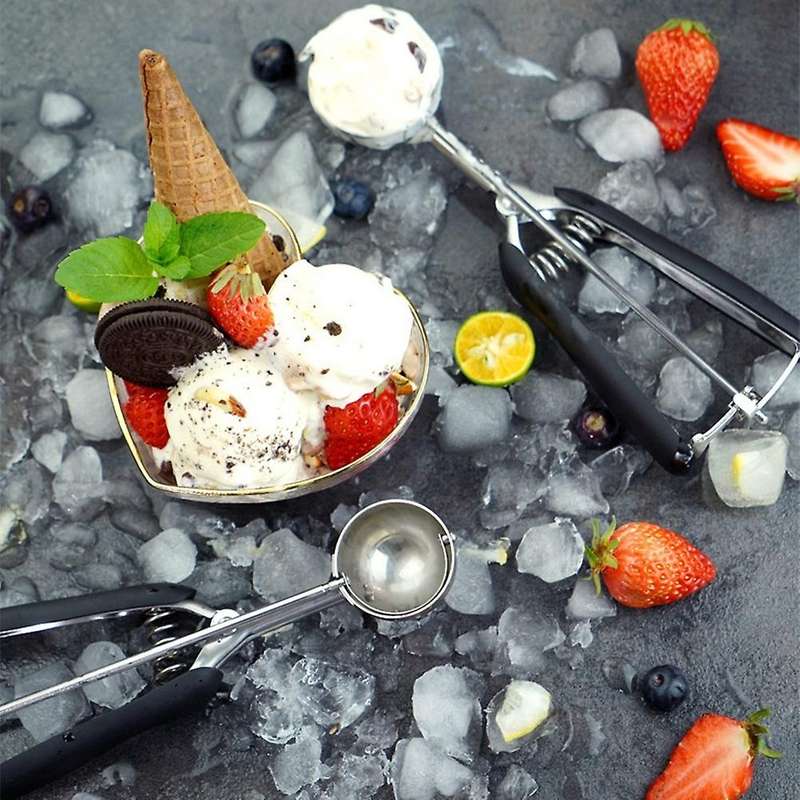 5cm Ice Cream Scoop Cookie Ball Stainless Ice Cream Ball Spoon Fruits Ball Mash Potato Kitchen Tool-