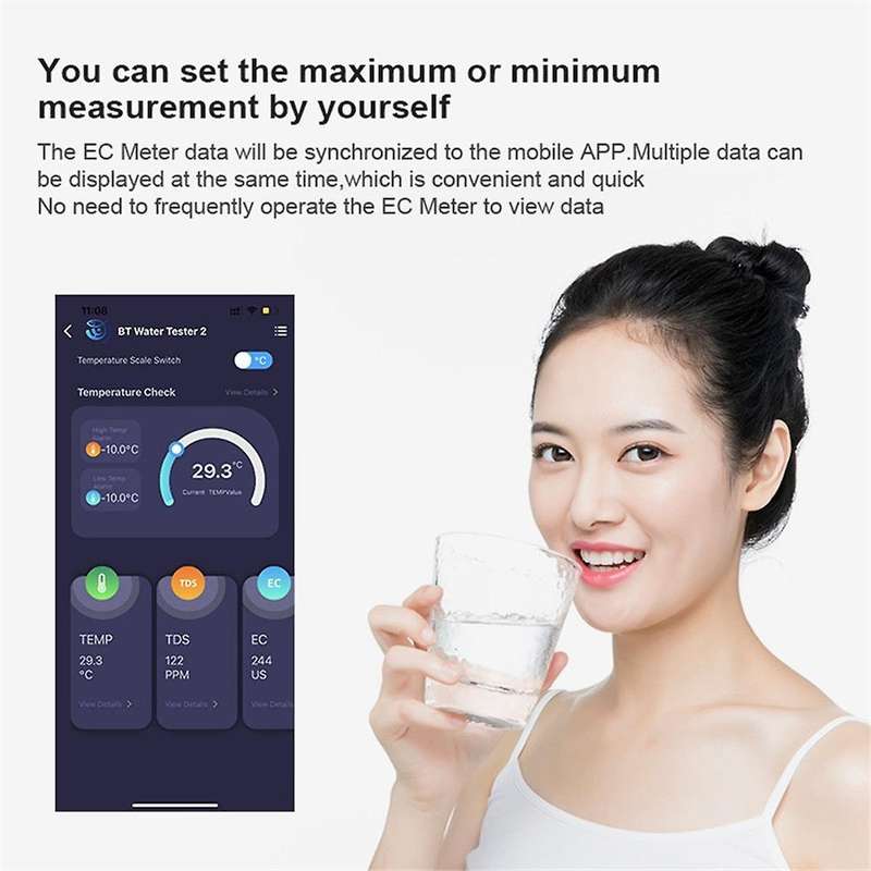 5-In-1 Water Quality Tester EC TDS SALT SG TEMP Digital Detector Portable Bluetooth Water Quality Te