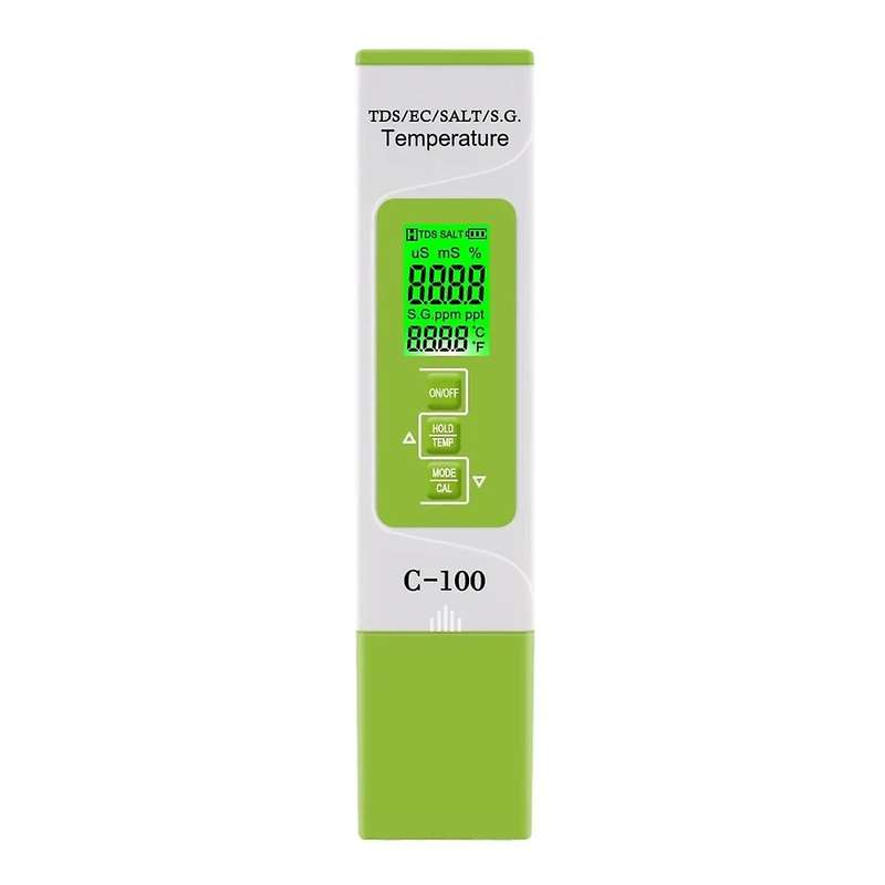 5-in-1 TDS/EC/Salinity/S.G./Temperature Salt Meter Digital Sea Water Quality Tester for Swimming Poo