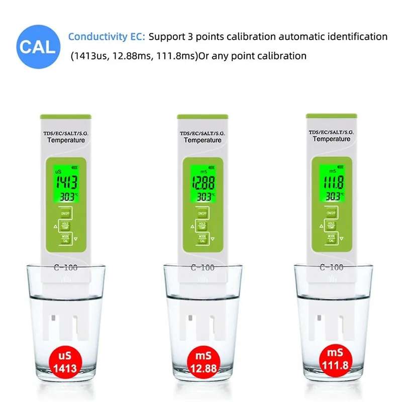 5-in-1 TDS/EC/Salinity/S.G./Temperature Salt Meter Digital Sea Water Quality Tester for Swimming Poo