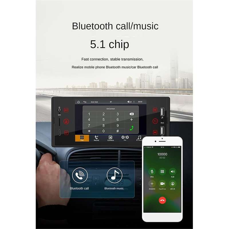 5-Inch Car MP5 Player Wireless CarPlay Android Car Portable Radio Audio System Head Unit 1 Din Car N