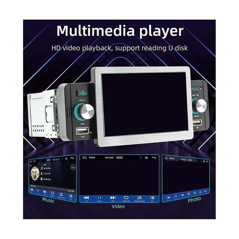 5inch Car Touch Screen Wireless Carplay Android Auto Car Portable Radio Bluetooth Mp5 Fm Receiver T