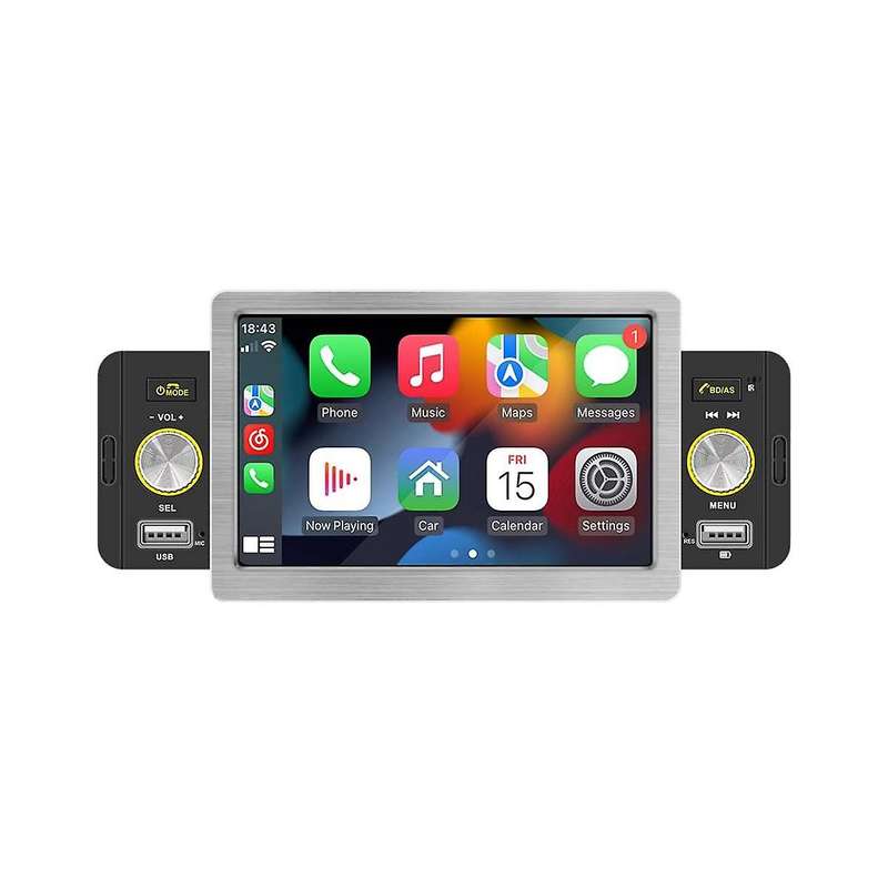 5inch Car Touch Screen Wireless Carplay Android Auto Car Portable Radio Bluetooth Mp5 Fm Receiver T