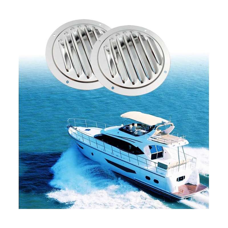 5Inch Round Louvered , 316 Stainless Steel Marine Boat Vent Cover, 2 Pcs