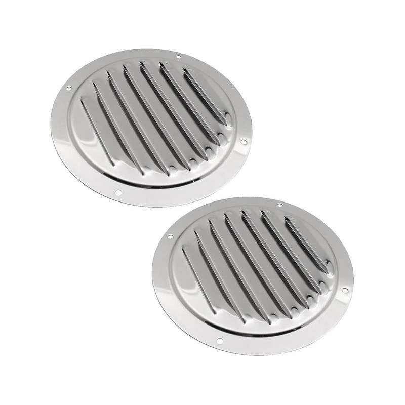5Inch Round Louvered , 316 Stainless Steel Marine Boat Vent Cover, 2 Pcs