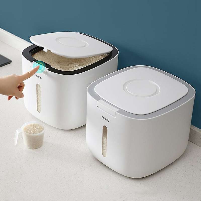 5KG Rice Storage Box Grains Bucket Moisture-Proof Sealed Insect-Proof Modern Household Decor Kitchen