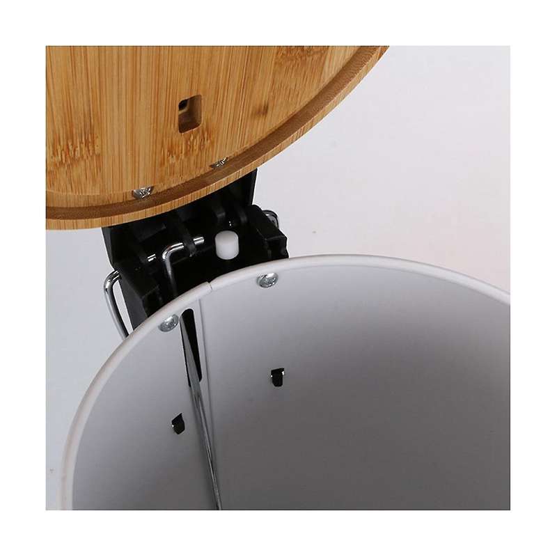 5l Round Foot Trash Can, White Household Trash Can with Lid, Suitable for Kitchen, Bedroom and Livin