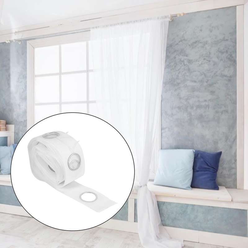 5m Curtain Tape 40 Rings Accessories Sewing Silver Curtains Blinds New