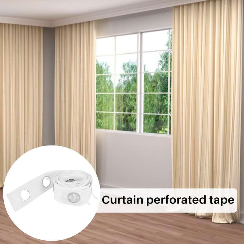 5m Curtain Tape 40 Rings Accessories Sewing Silver Curtains Blinds New