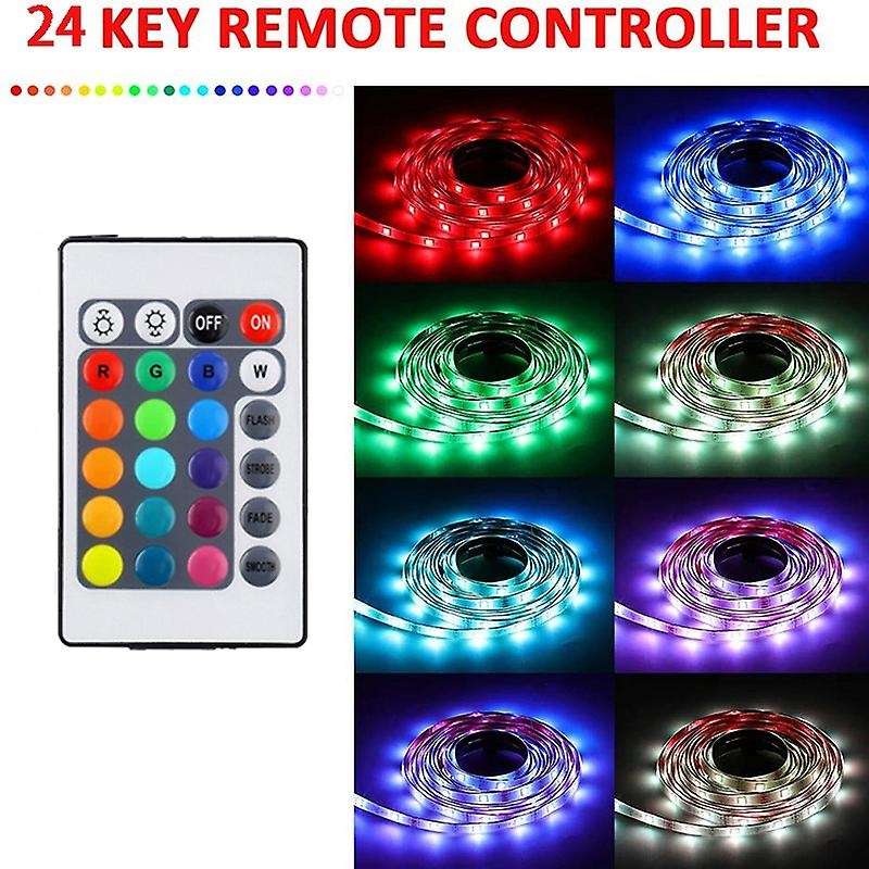 5M Led Strip Lights with 24 Keys Remote Flexible Color Changing RGB Light Strips for Bedroom DIY Dec
