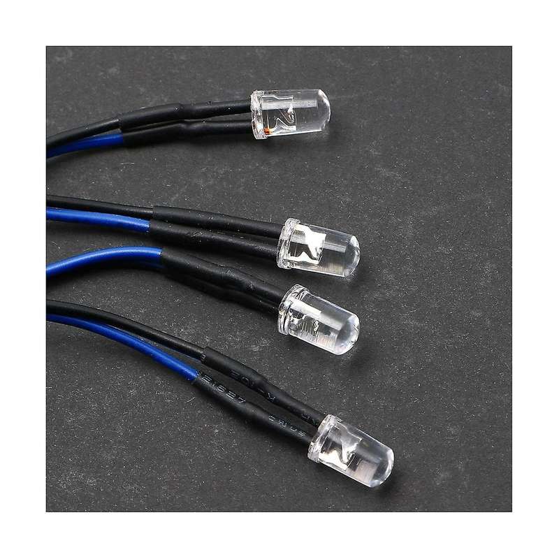 5mm 6 Led Light Kit 4 Blue 2 Red 5mm with Conversion Cable for 1/10 1/8 Axial Scx10 Trx4 D90 Rc Car