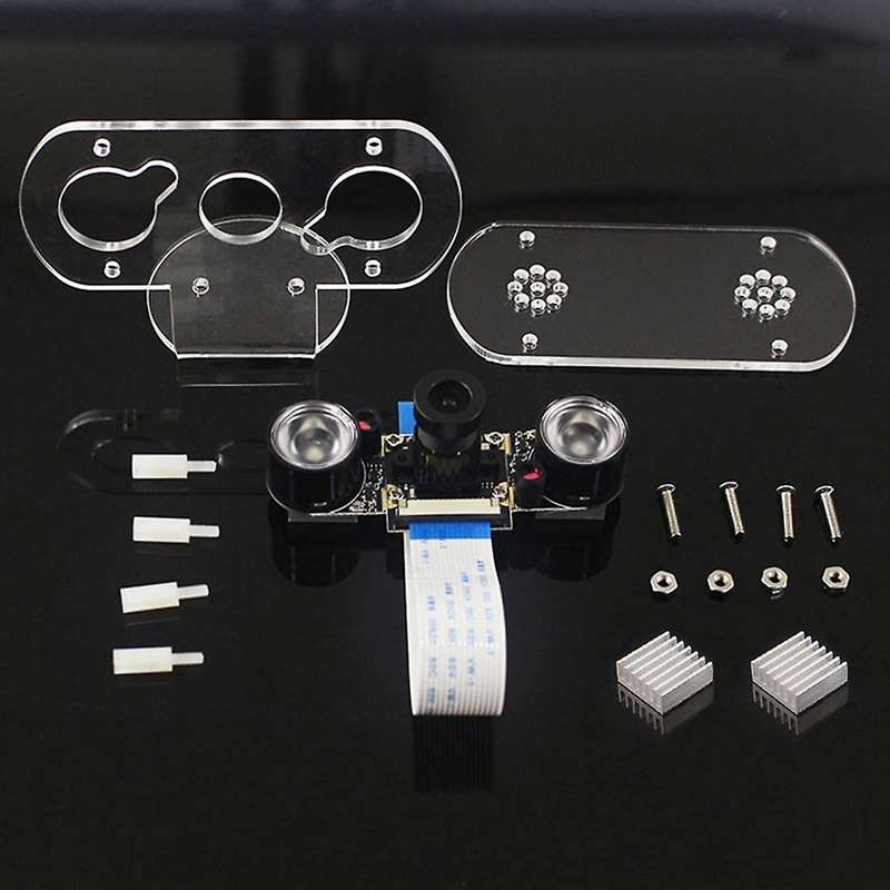 5mp Camera Module for Raspberry Pi 4b/3b+/3b/2b Infrared Night Vision 1080p Camera with Holder Case