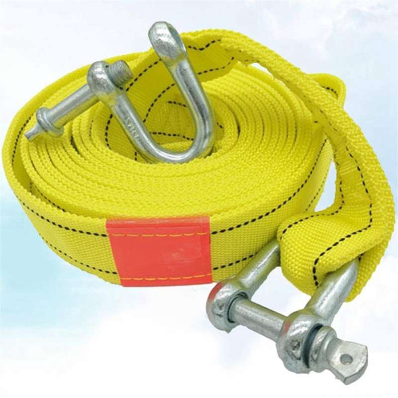 5M/5T Car Electric Winch Rope Off-Road Vehicle Tow Rope with U-Shaped Hook Tow Strap for Cars Truck