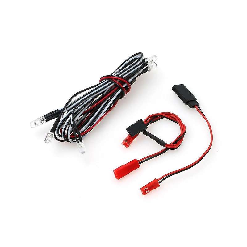 5mm 6 Led Light Kit 4 White 2 Red 5mm with Conversion Cable for 1/10 1/8 Axial Scx10 Trx4 D90 Rc Ca