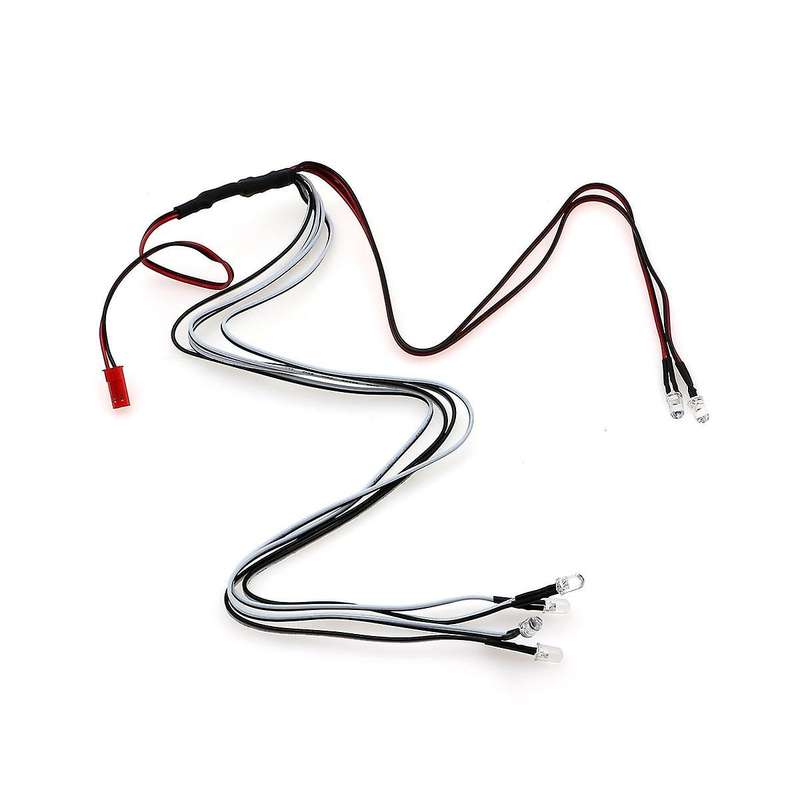 5mm 6 Led Light Kit 4 White 2 Red 5mm with Conversion Cable for 1/10 1/8 Axial Scx10 Trx4 D90 Rc Ca