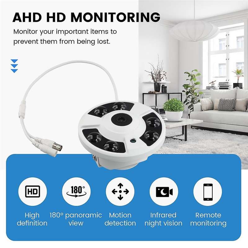5MP IR 6 Lights Camera Wide Angle HD Surveillance IR Night Vision UTC 5-In-1 AHD Coaxial BNC Camera