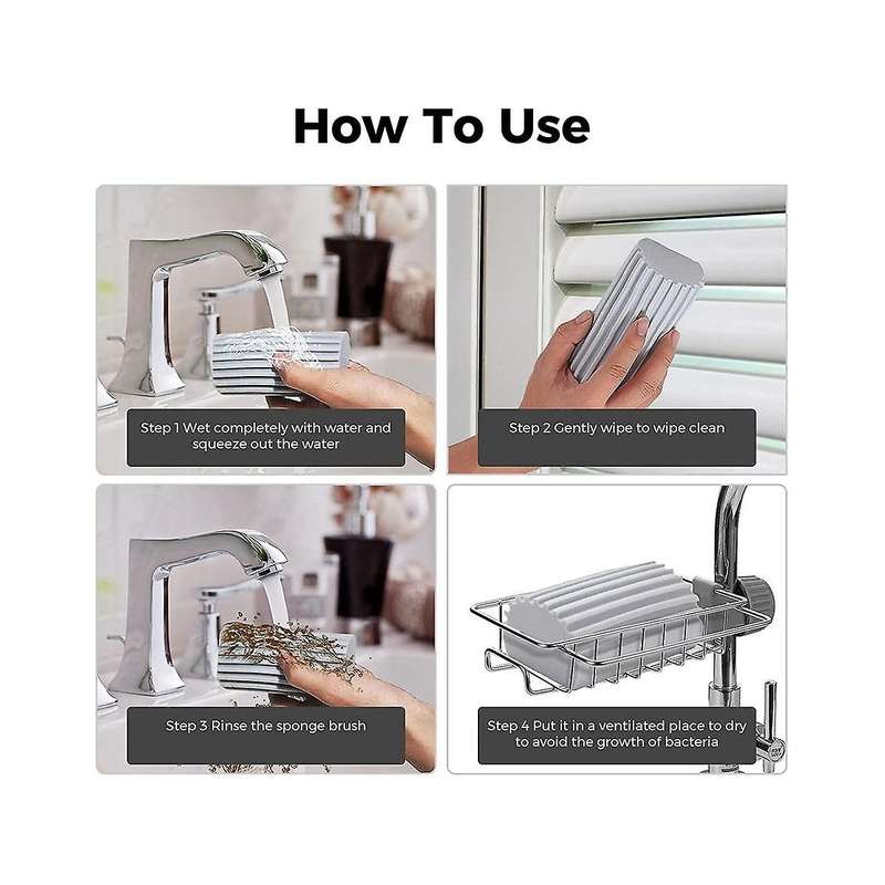 5-pack Damp Clean Duster Sponge, Sponge Cleaning Brush, Duster for Cleaning Blinds, Glass, Baseboar