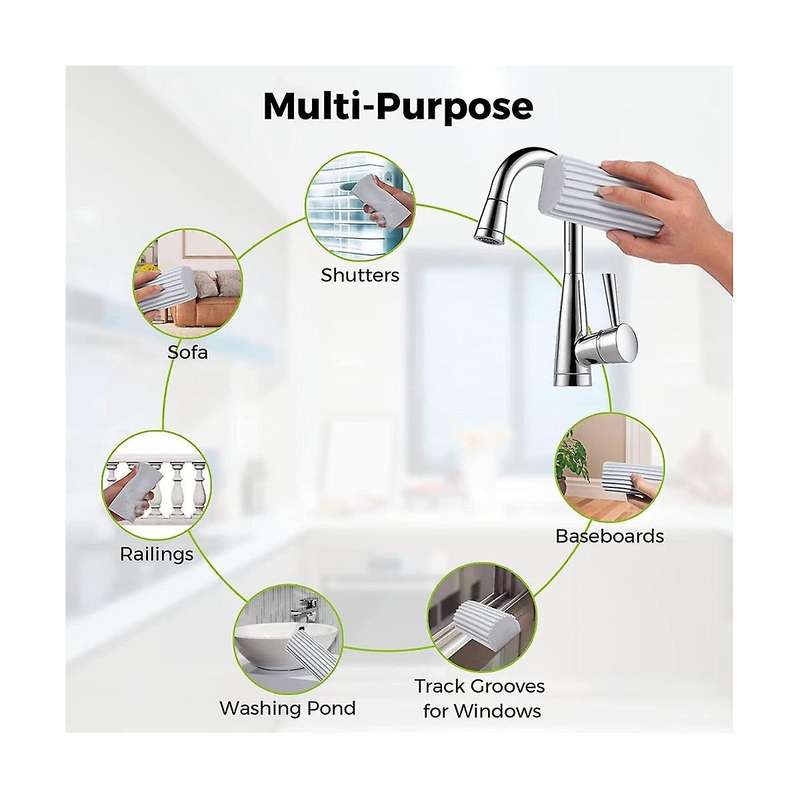 5-pack Damp Clean Duster Sponge, Sponge Cleaning Brush, Duster for Cleaning Blinds, Glass, Baseboar