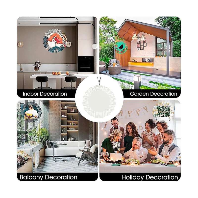 5pack Sublimation Wind Spinner Blanks 8inch Wind Spinners for Yard and Garden Indoor Outdoor Front D