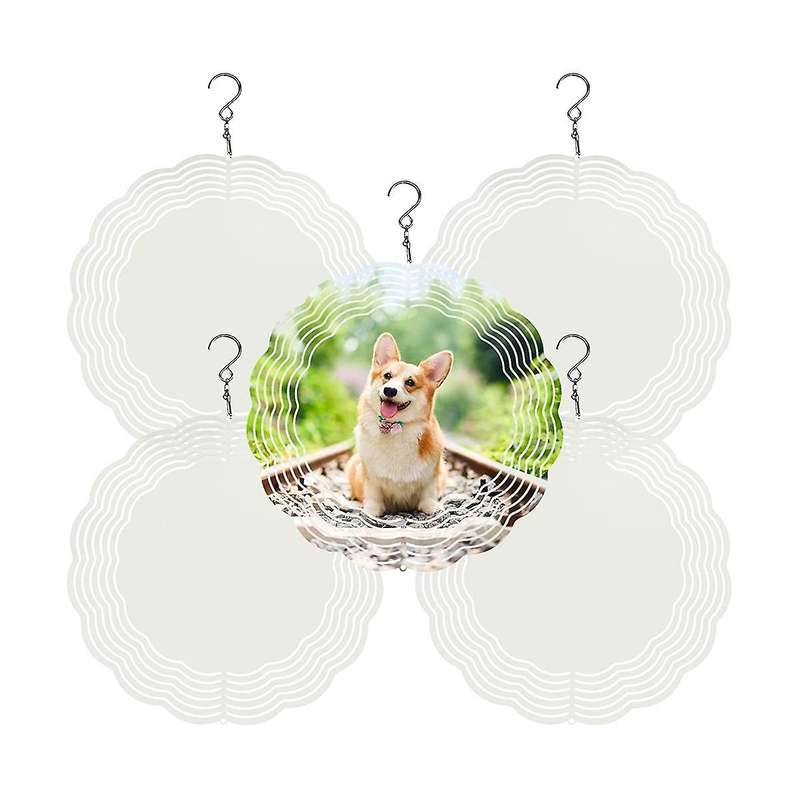 5pack Sublimation Wind Spinner Blanks 8inch Wind Spinners for Yard and Garden Indoor Outdoor Front D