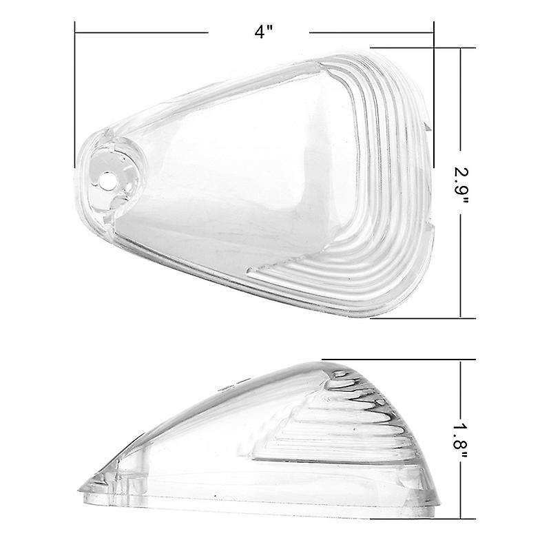 5Pc Roof Running Light Cab Marker Lights Clear Cover Top Lens for 350 450 Clear