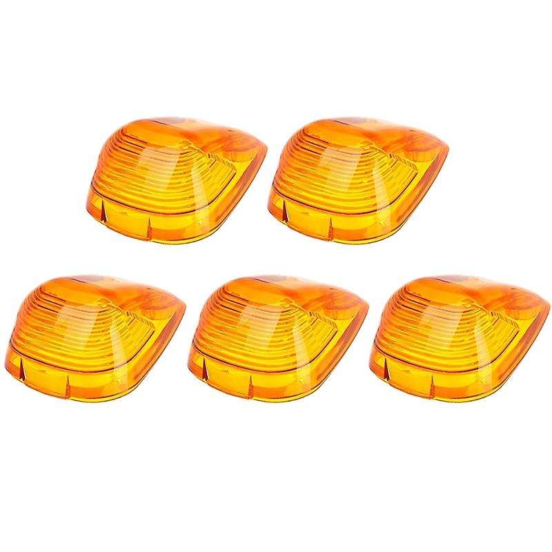 5Pc Roof Running Light Cab Marker Lights Clear Cover Top Lens for 350 450 Yellow