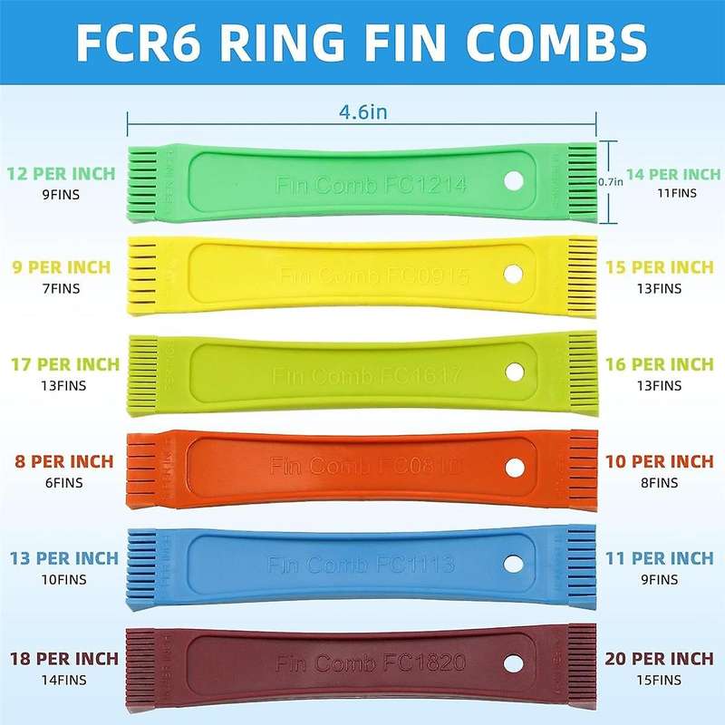 5pc Air Conditioner Fin Cleaner Set,fcr6 Fin Comb Condenser,air Outlet Cleaner Evaporator Radiator R