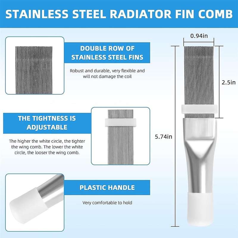 5pc Air Conditioner Fin Cleaner Set,fcr6 Fin Comb Condenser,air Outlet Cleaner Evaporator Radiator R